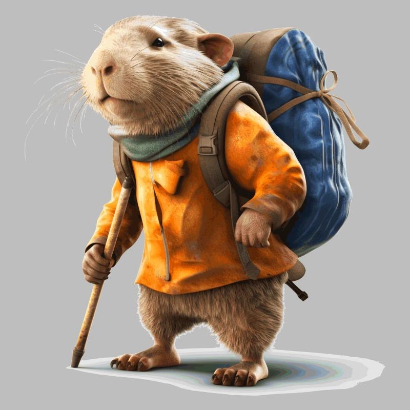 Mole rat is prepared for this hike