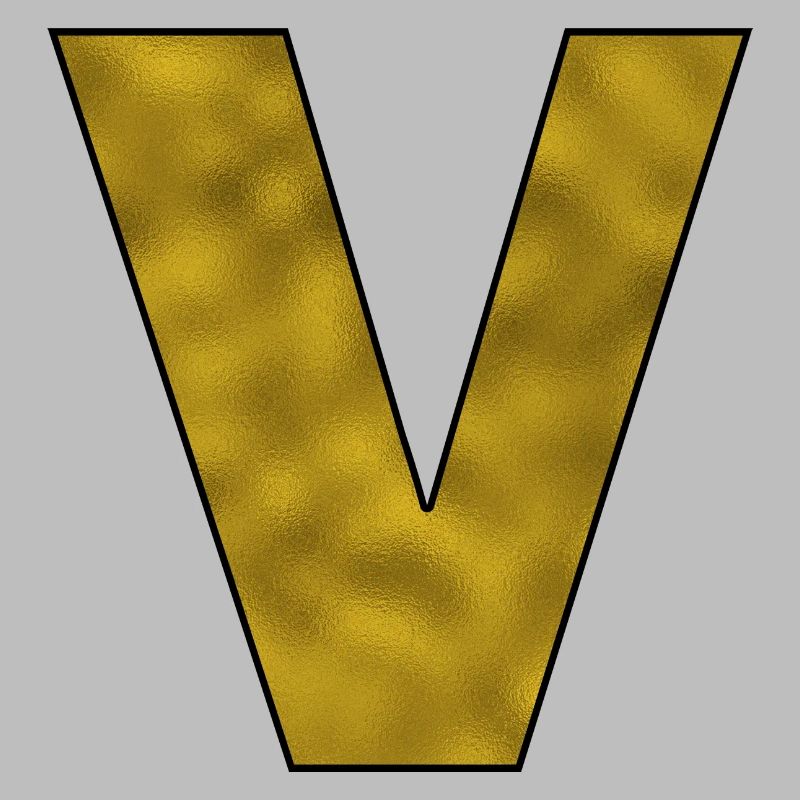 Buchstabe V Gold