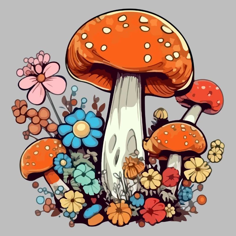 Fleurs et champignons