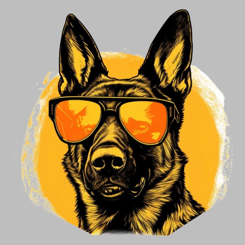 Cooler Deutscher Schäferhund mit Sonnenbrille