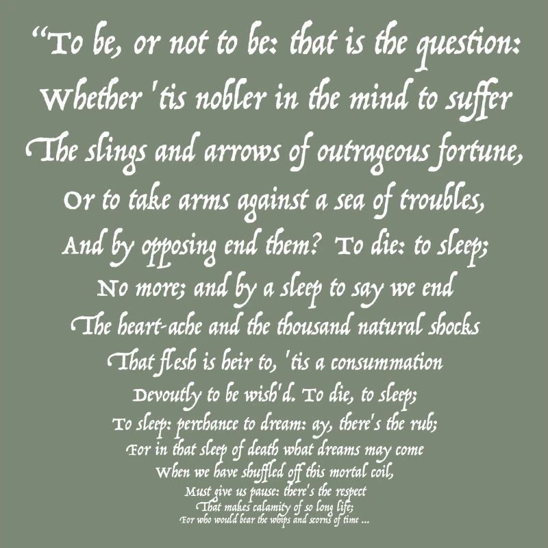 Sein oder Nichtsein 02 (weißer Text)