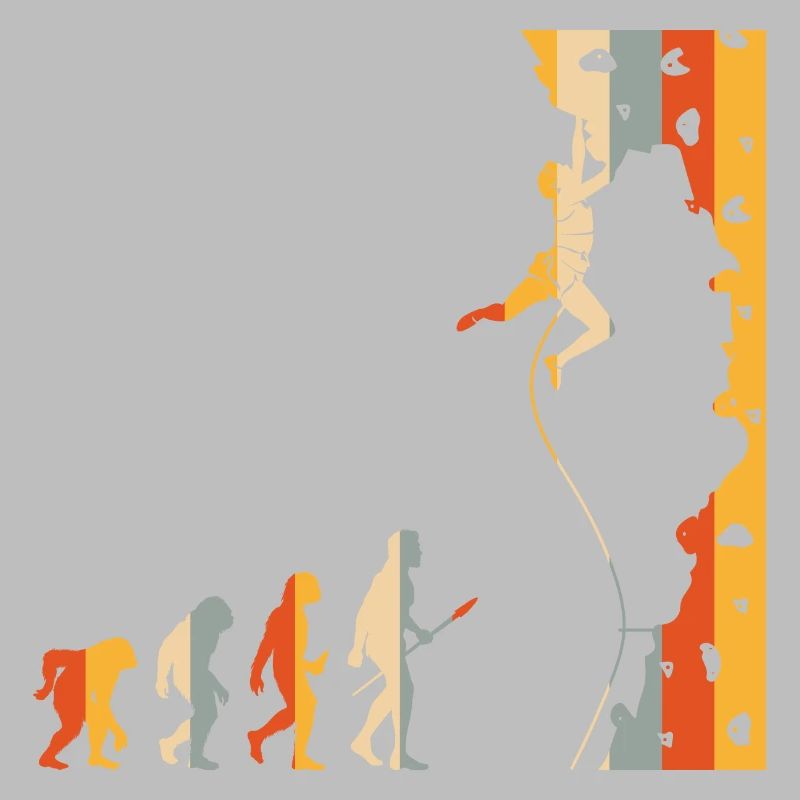 Vintage Kletterer Evolution Bouldering Climber