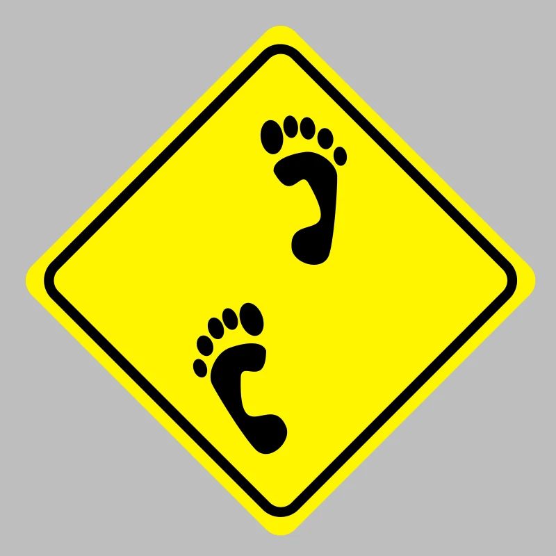 Warning barefoot - 2 Color Vector