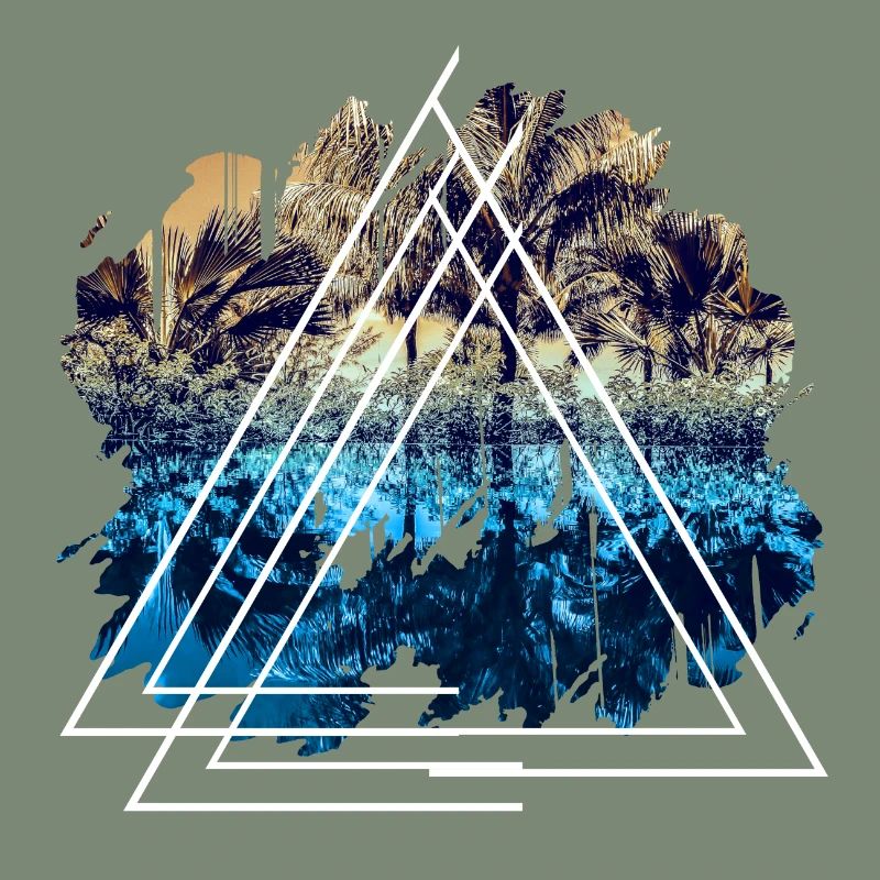 Vacation landscape triangular shape gift