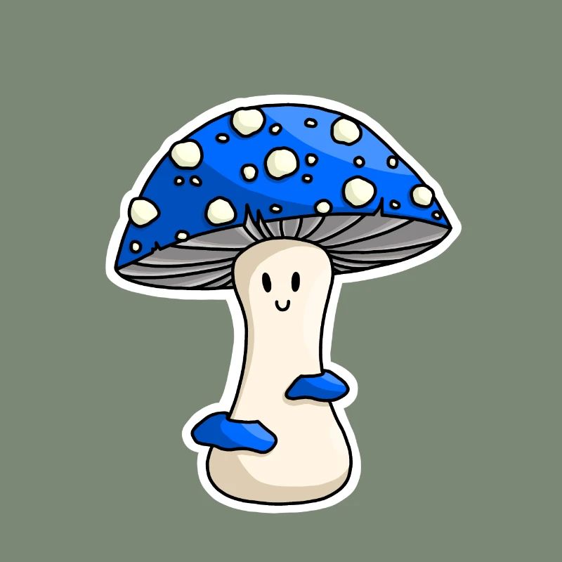 Happy Blue Toadstool