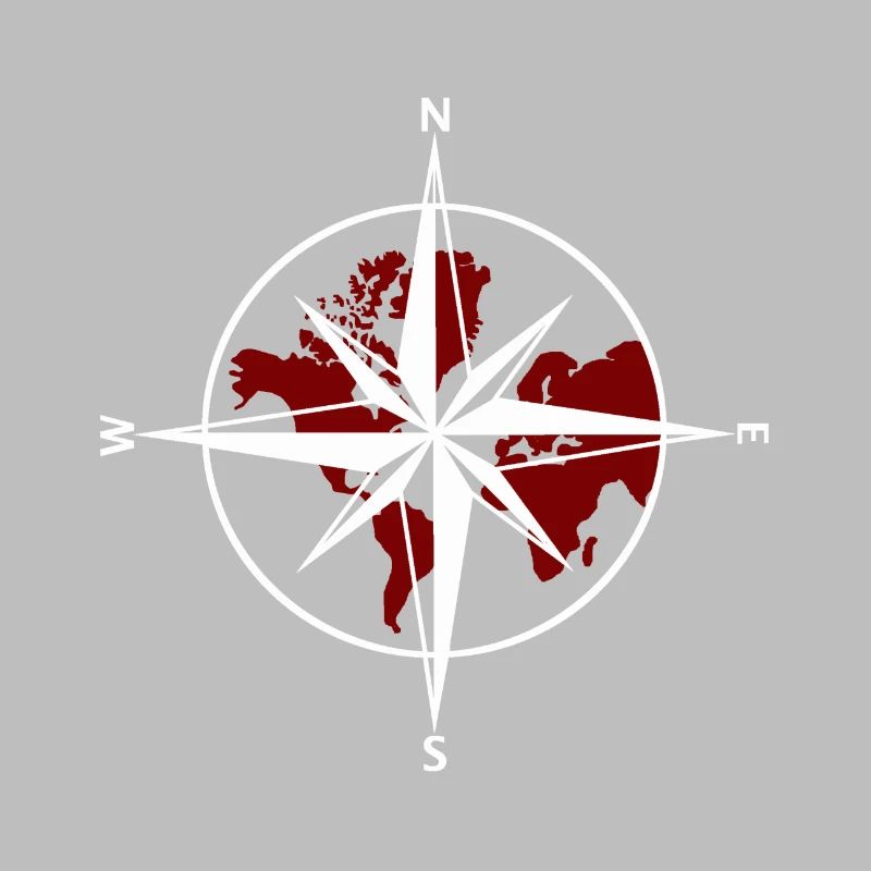 Kompass weiß-rot