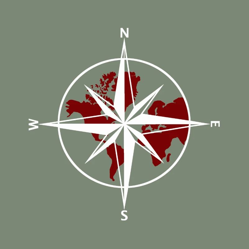 Compass white-red