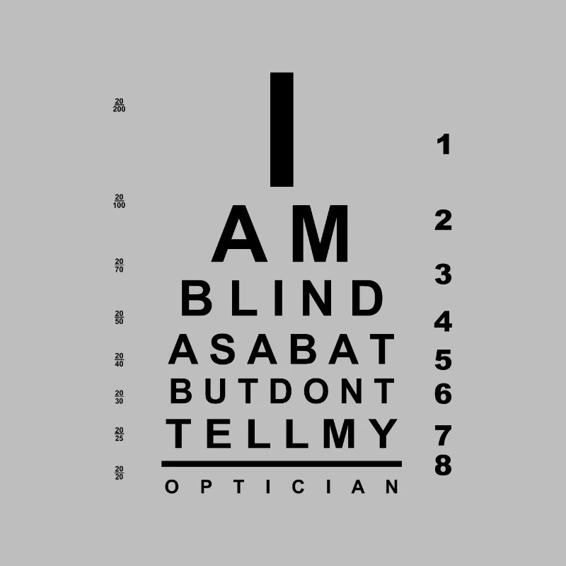I am blind as a bat eye chart