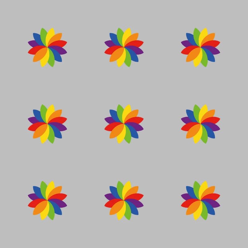 Bright Rainbow Flower Pattern