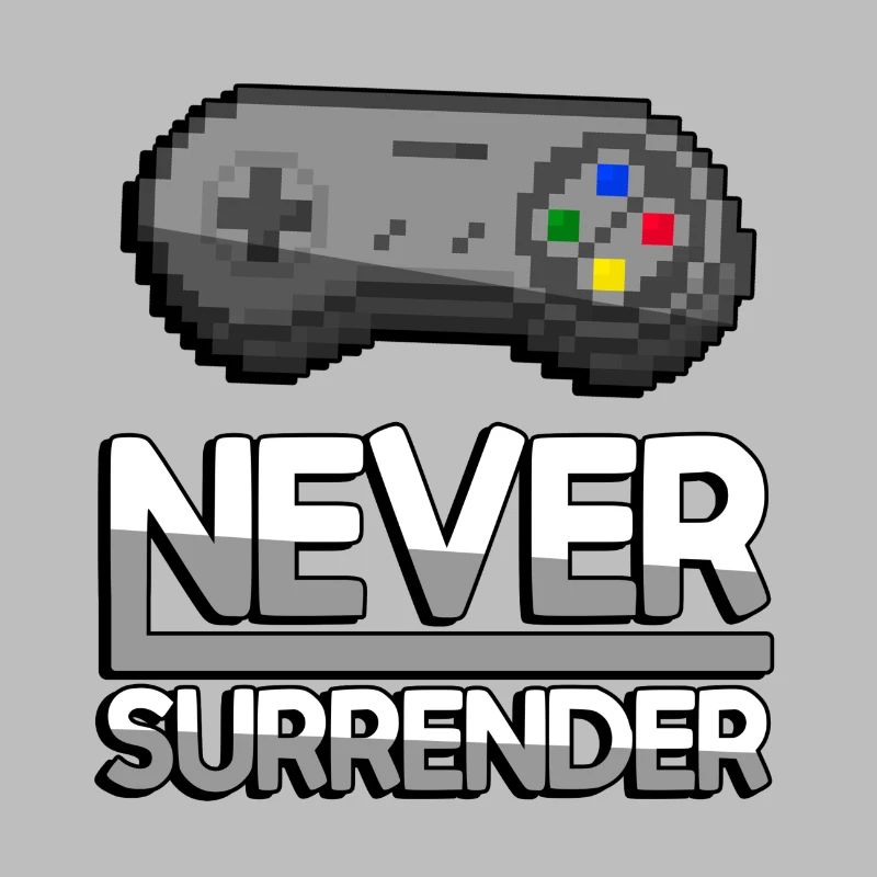 NEVER SURRENDER (Weiß) + SNES Controller - Gaming