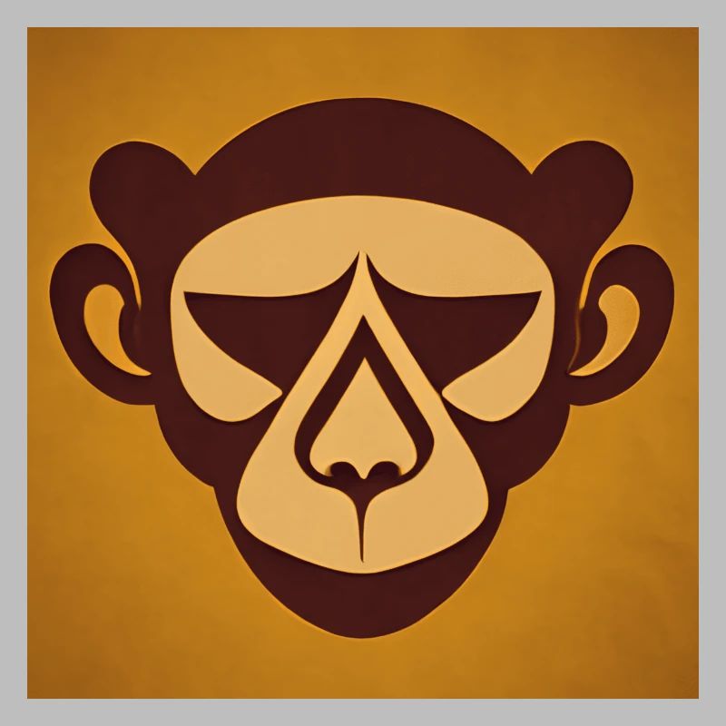 Dessin de style logo de singe