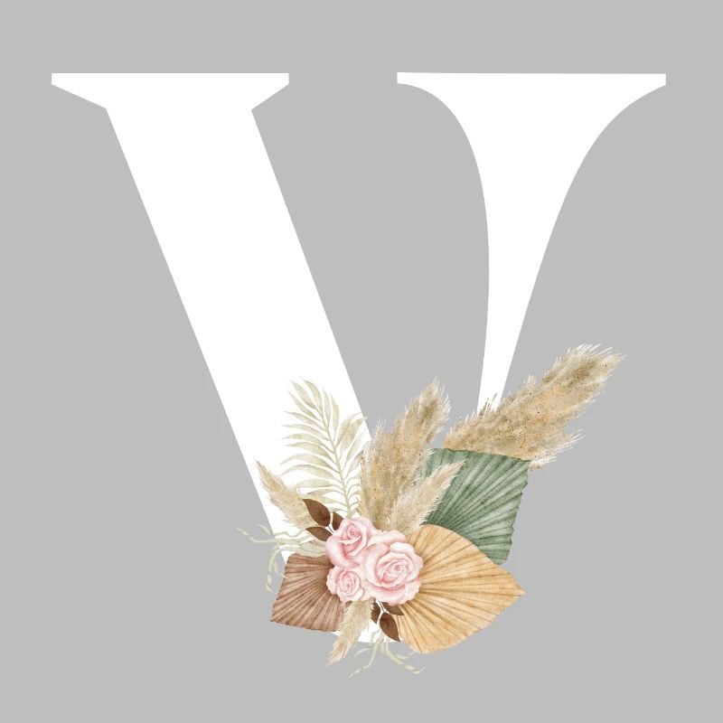 lettre V fleuris