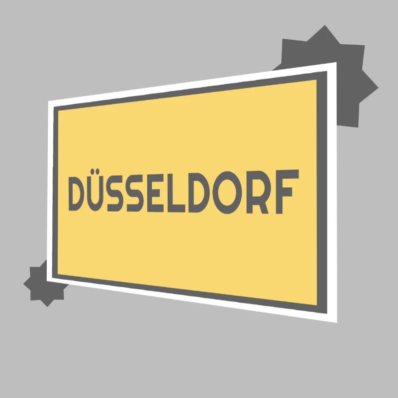 Düsseldorf Ortsschild - modern grey