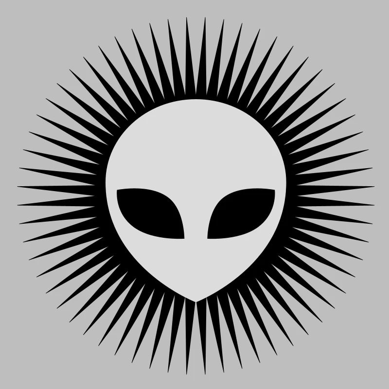 Strahlen Alien Kopf grau