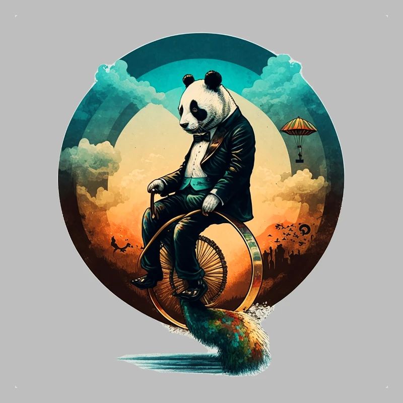 Panda auf einem Einrad
