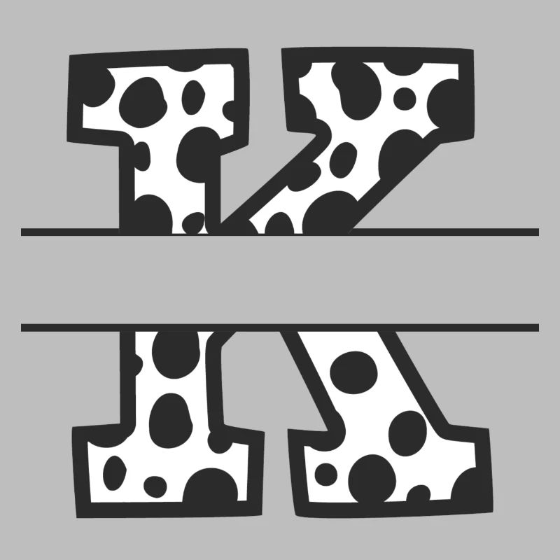 Letter K custom cow pattern