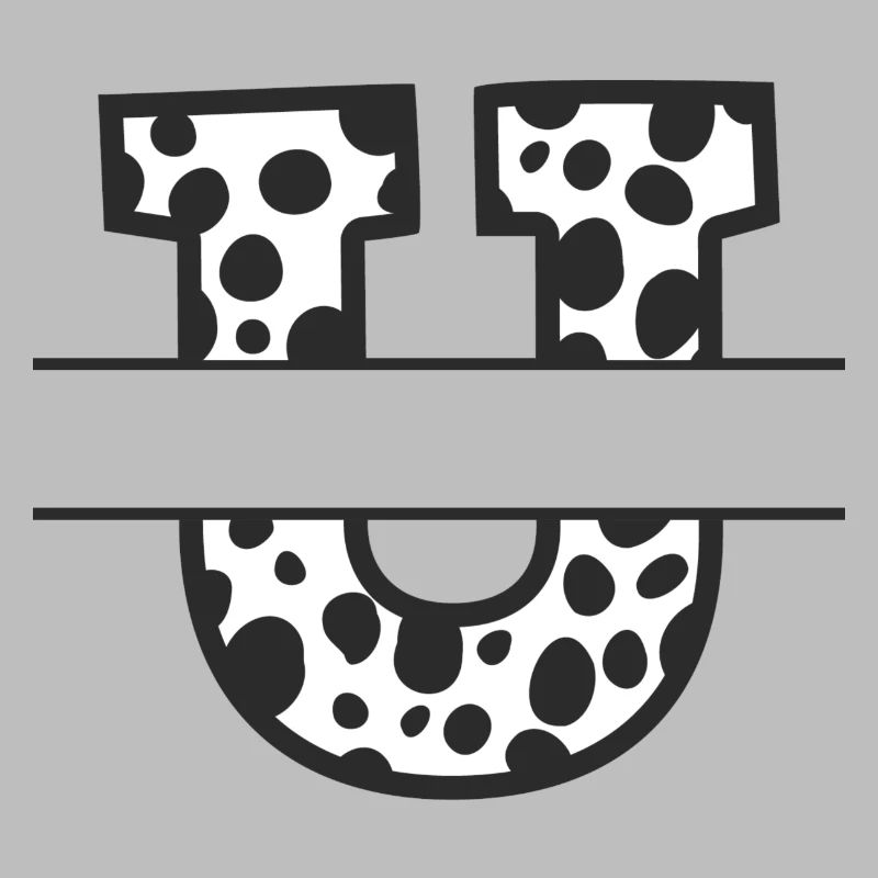 letter u custom cow pattern