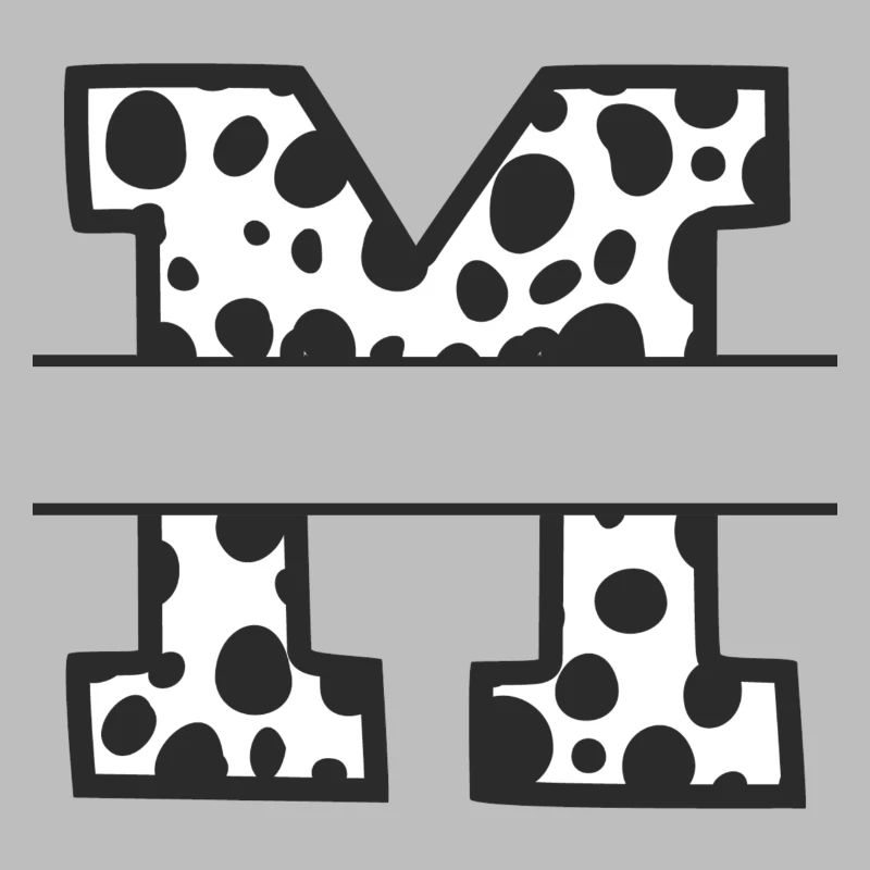 letter m custom cow pattern
