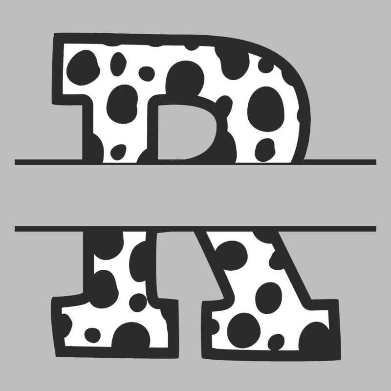 Letter R custom cow pattern
