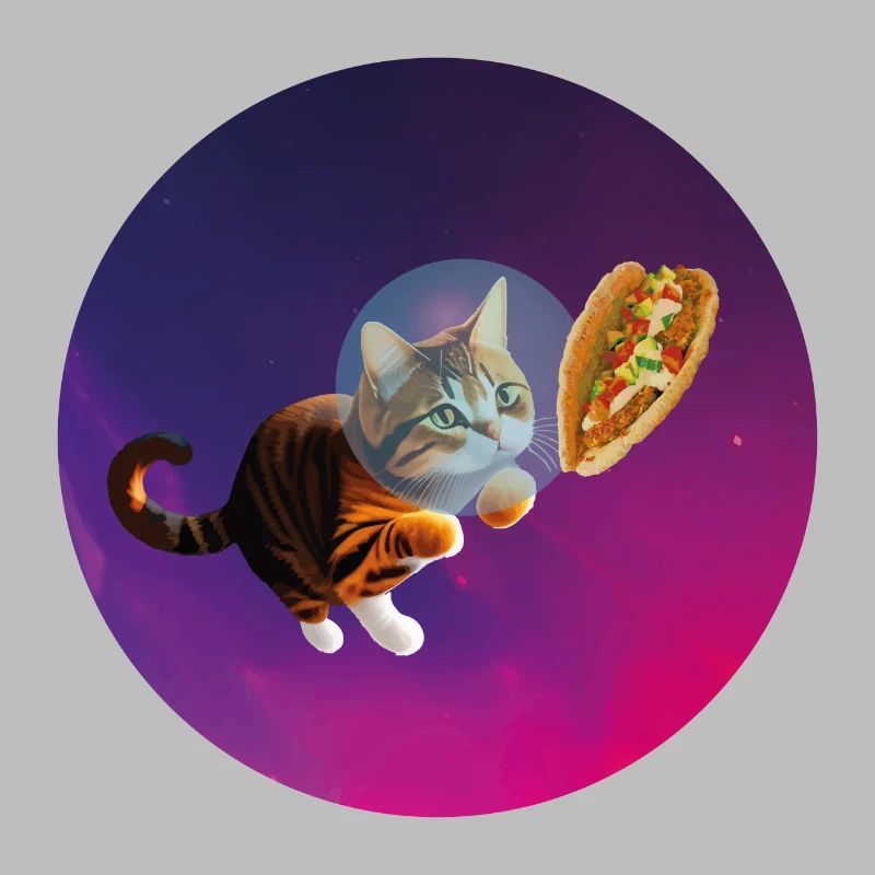 Drôle mignon chat coquin Bengale Main Coon Space