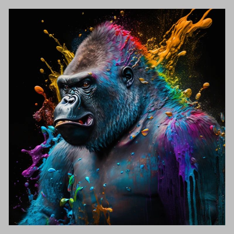 Farbiger Gorilla, einzigartiges Design