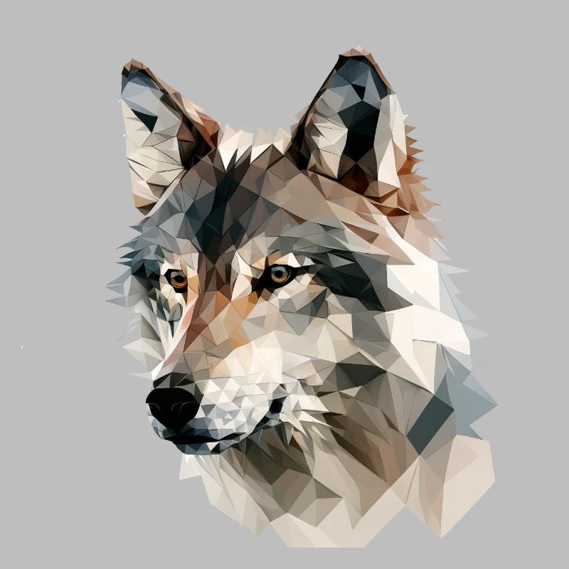 Expressive Polygon Wolf – Wildlife