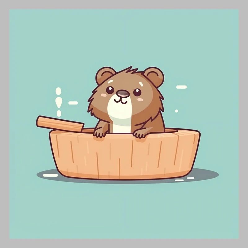 Castor mignon dans la baignoire