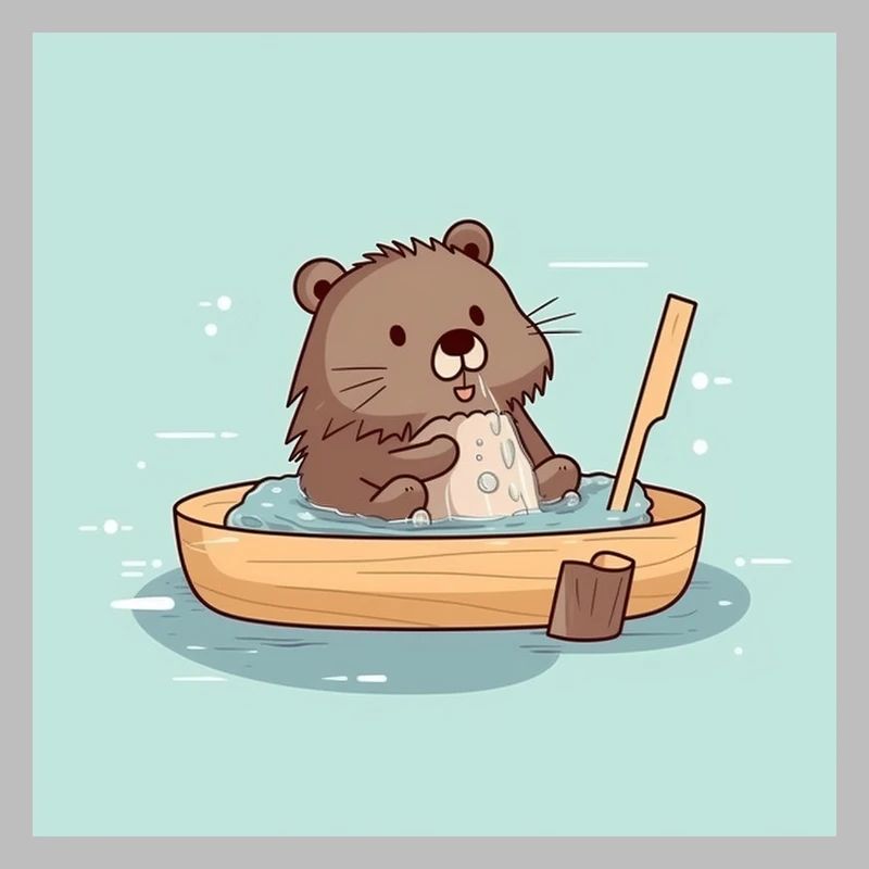 Castor mignon dans la baignoire