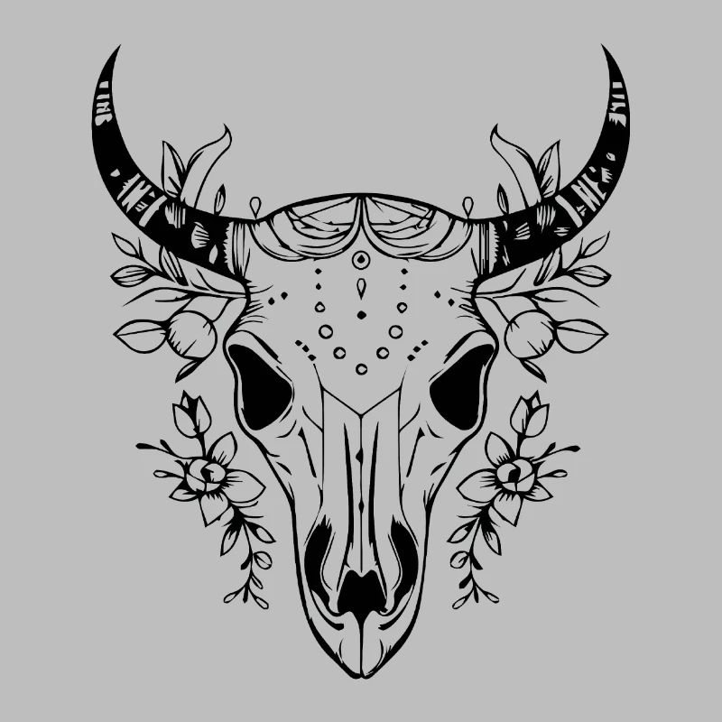 Crâne de vache Boho