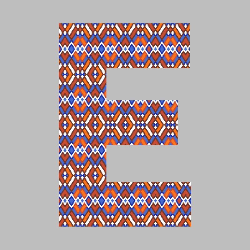 Monogram Letter E- geometric pattern