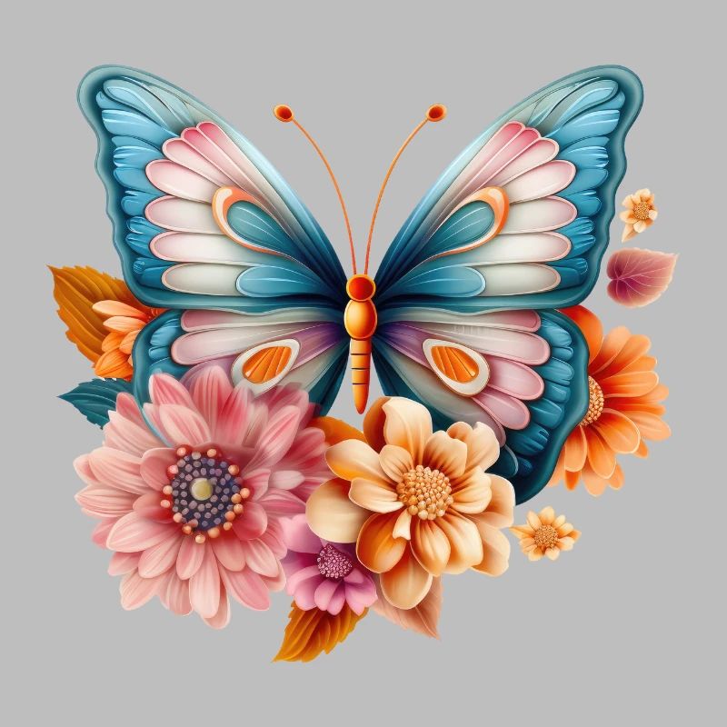 Beau papillon dessiné avec imagination