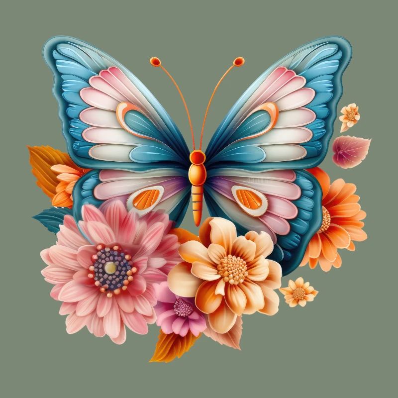 Beau papillon dessiné avec imagination