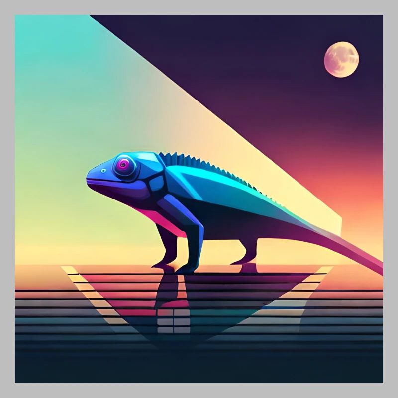 Leo das Chamäleon - Reptilien-Eidechsen-Illustrationskunst