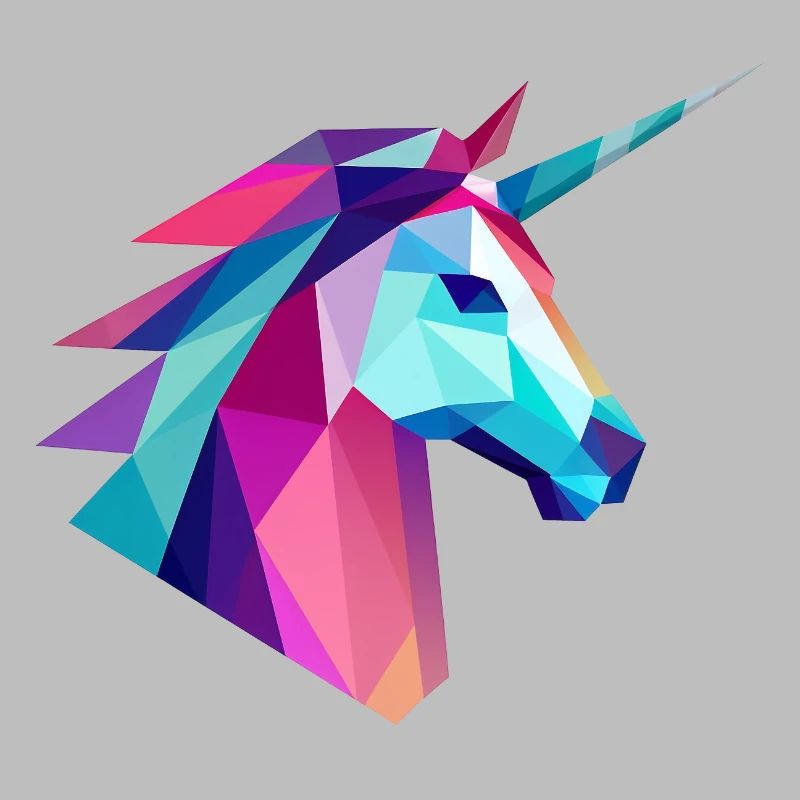 Conception de logo Licorne Low Poly