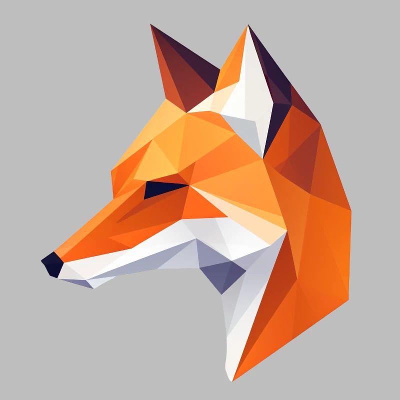 Fox Head Low Poly Logo Design