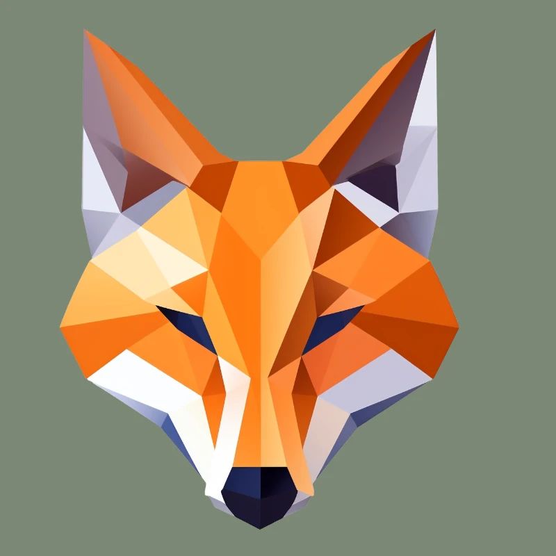 Fox Head Low Poly Logo Design
