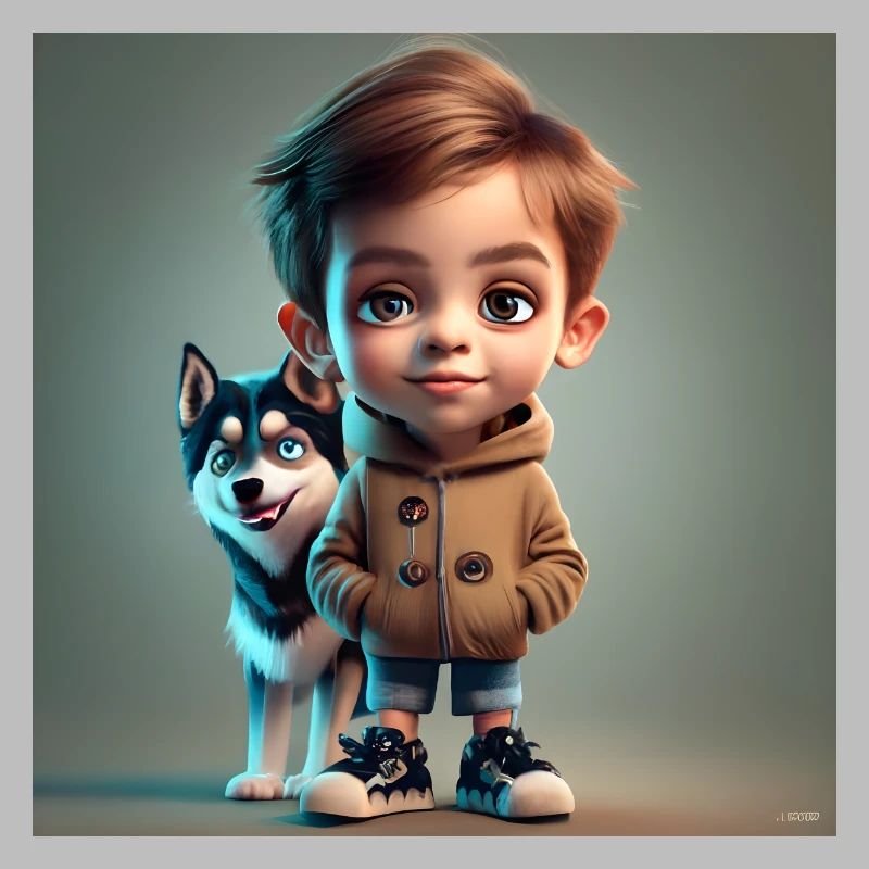 Junge mit Hund