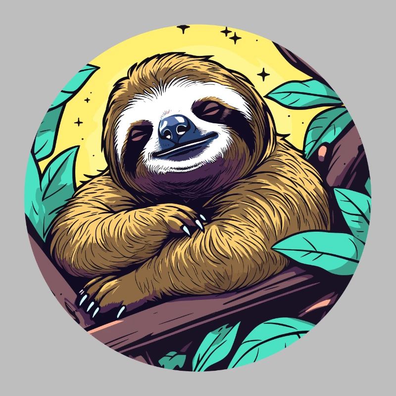 Sleeping Sloth Illustration