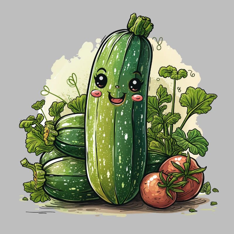 Style bande dessinée de courgettes