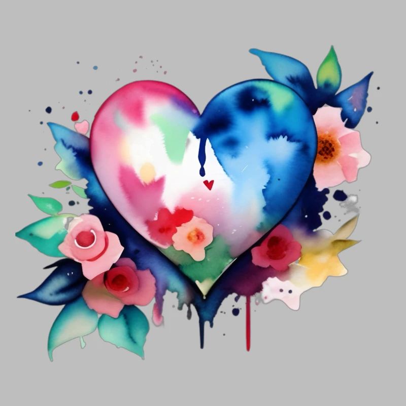 Coeur - Éclaboussure de couleur