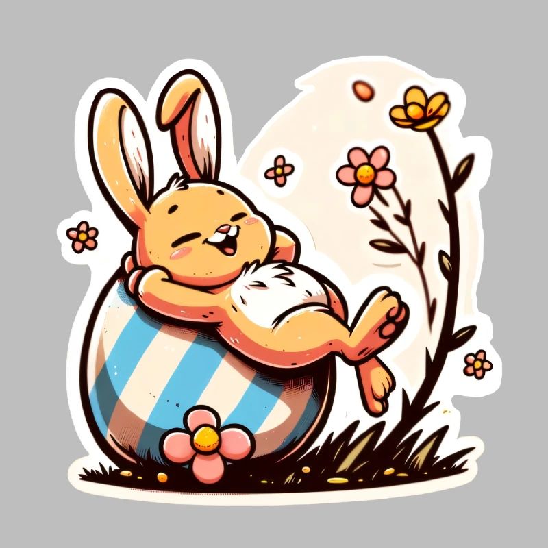 Easter bunny lazy and cute