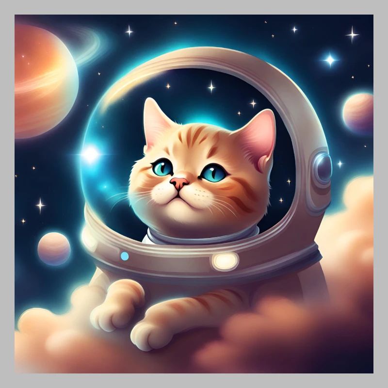 Chat mignon dans l’espace