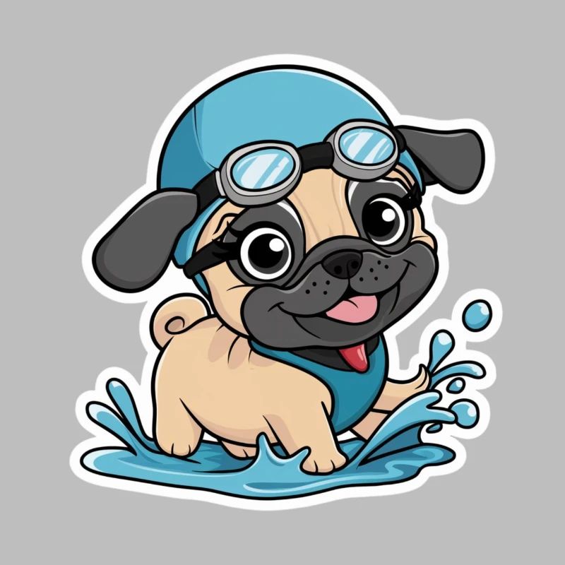 Baignade dans un carlin : Amusez-vous avec un chiot !