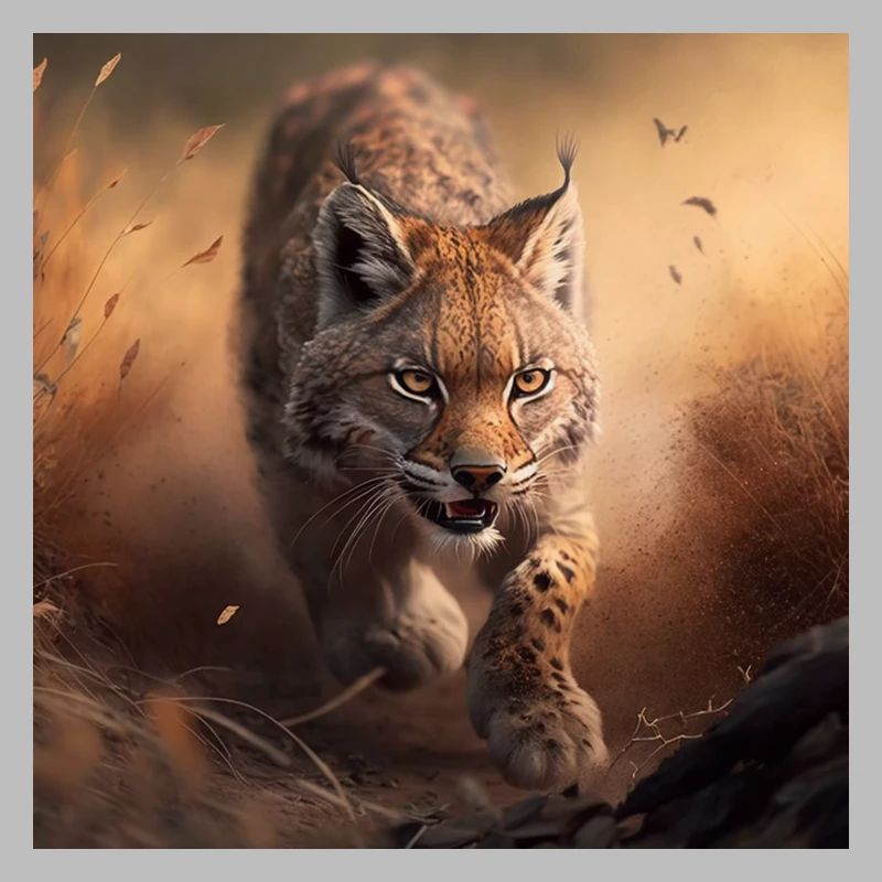 Rennender Luchs