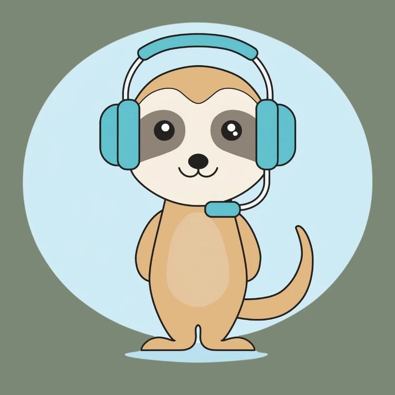 Erdmännchen mit Headset