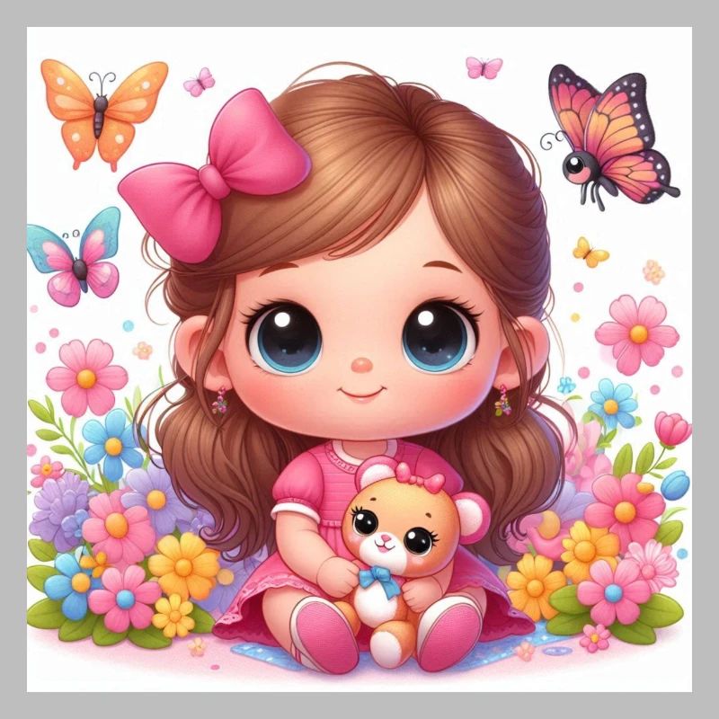 Kleines Mädchen mit ihrer Tigger-Puppe