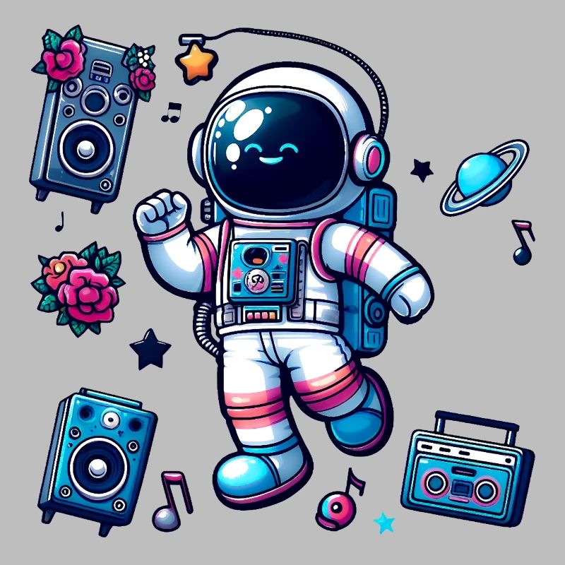 Astronaut Fan De Danse Et De L'Espace