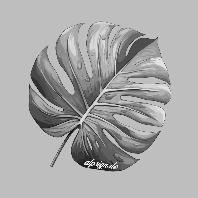 Monstera leaf window leaf design AlpSign.de