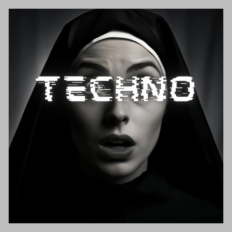 Surprised Techno Nun Design - Ready to Rave