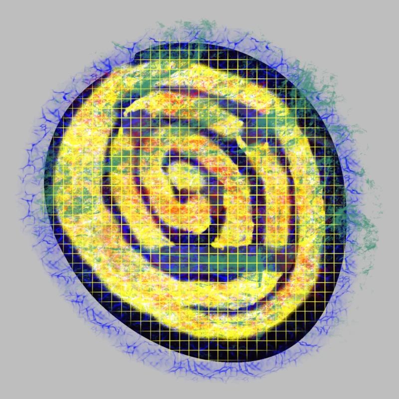 Yellow creative spiral with check pattern